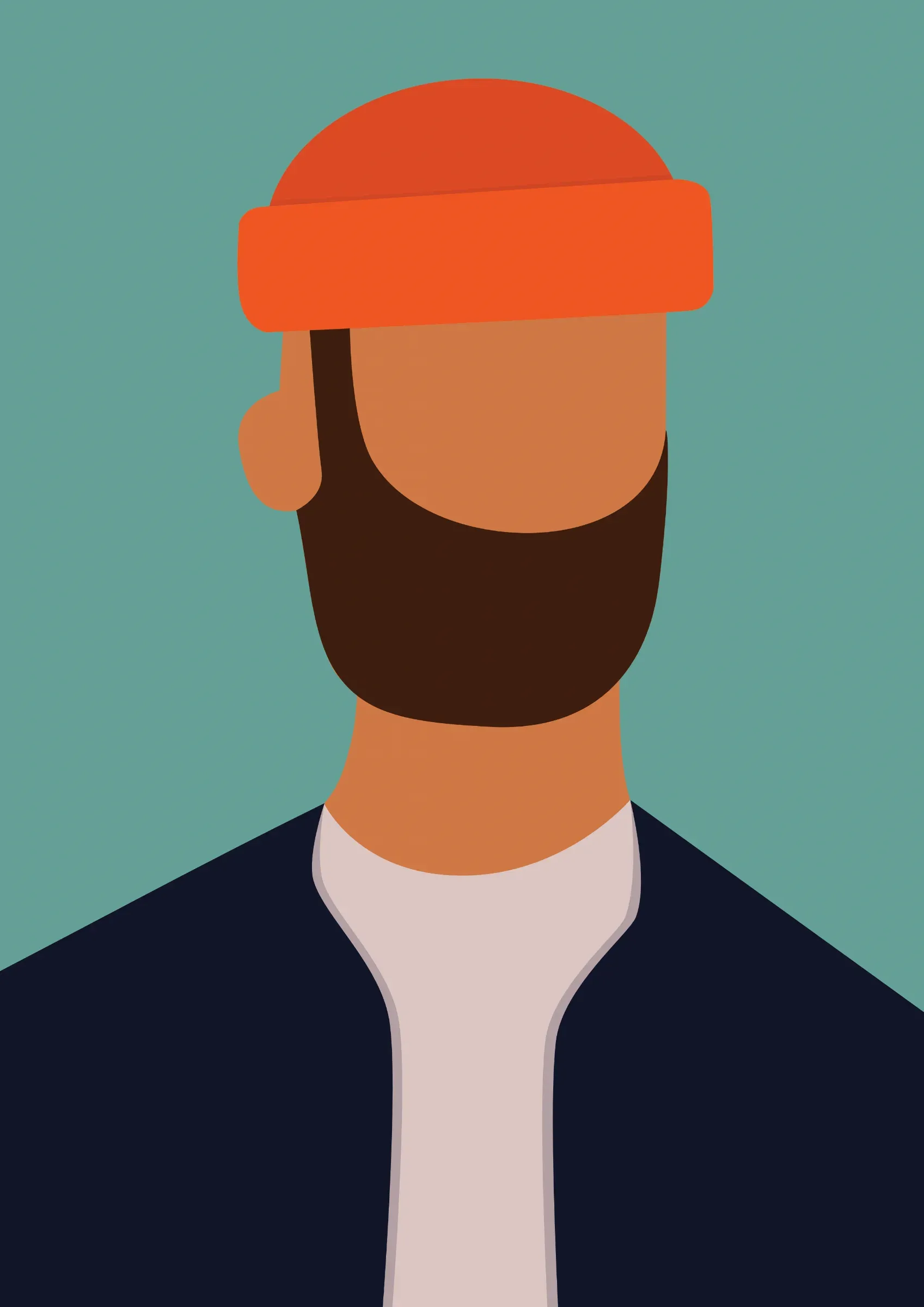 Simpel illustration af en mand med beanie